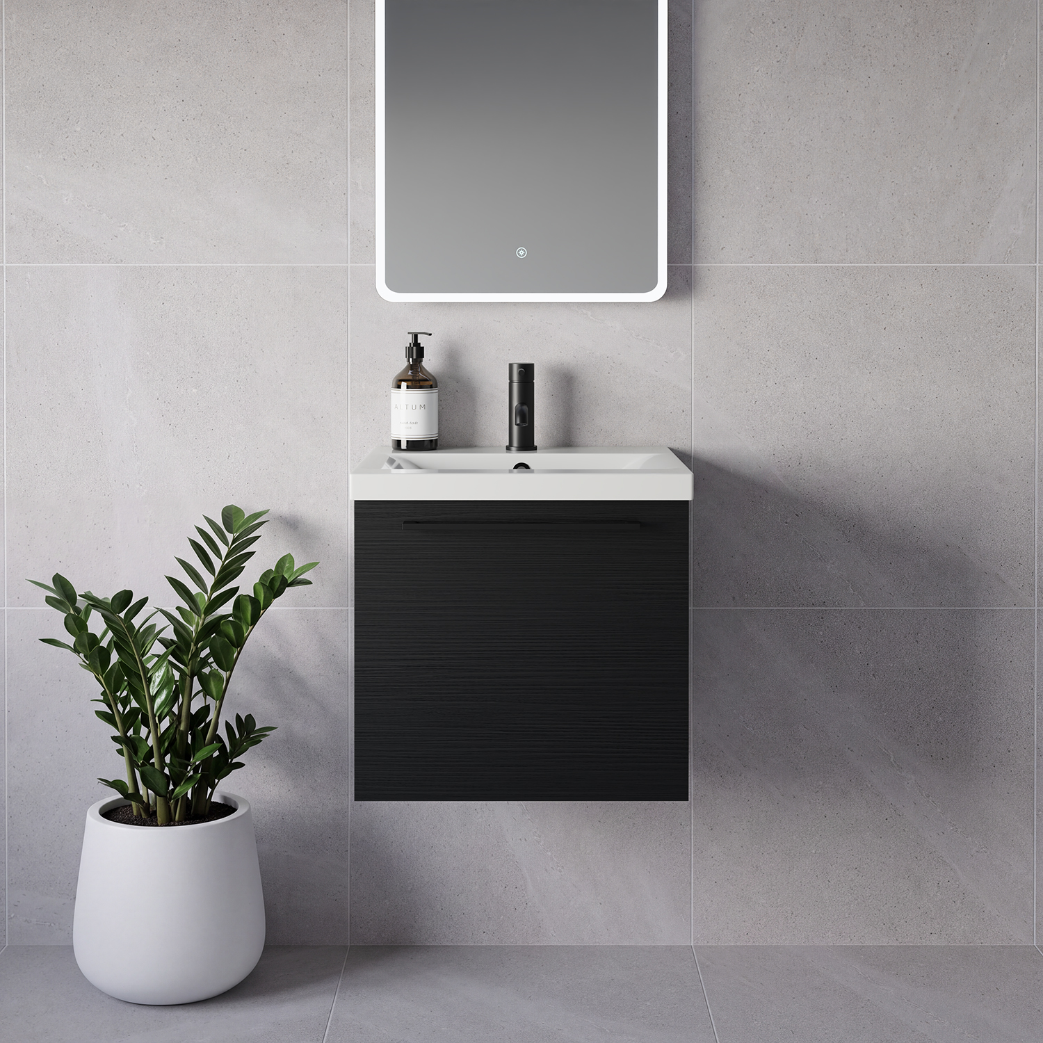 Napoli 390 Wall Mounted Single Drawer Vanity Unit with Glide Basin