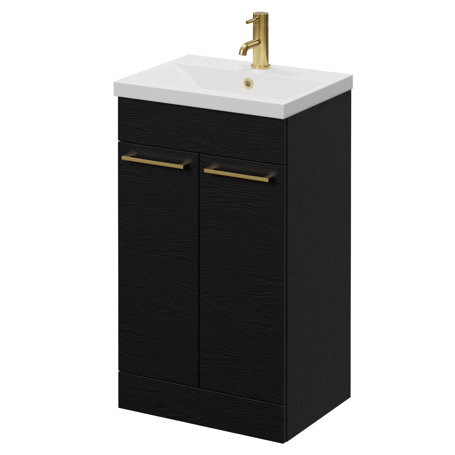 Napoli Nero Oak 390 2 Door Vanity Unit With Glide Basin | | Mdf | 500Mm