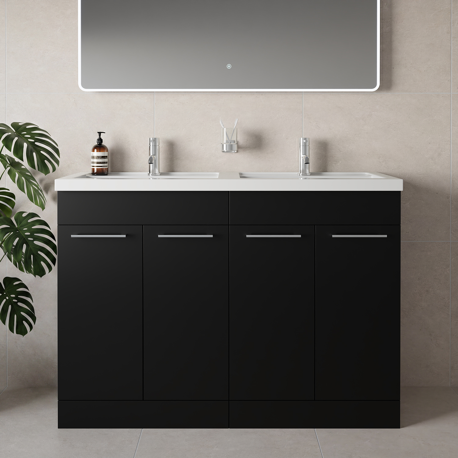 Napoli 390 4 Door Vanity Unit with Double Lucia Basins