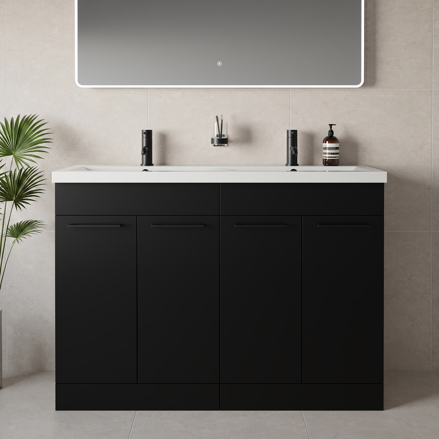Napoli 390 4 Door Vanity Unit with Double Glide Basins