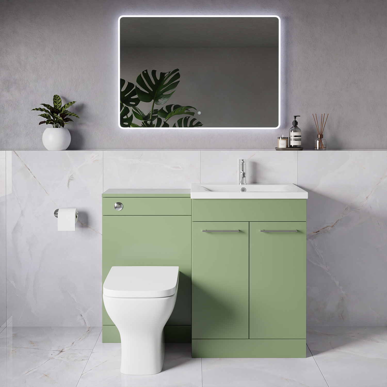 Napoli 460 2 Door Vanity Unit Toilet Suite with Glide Basin