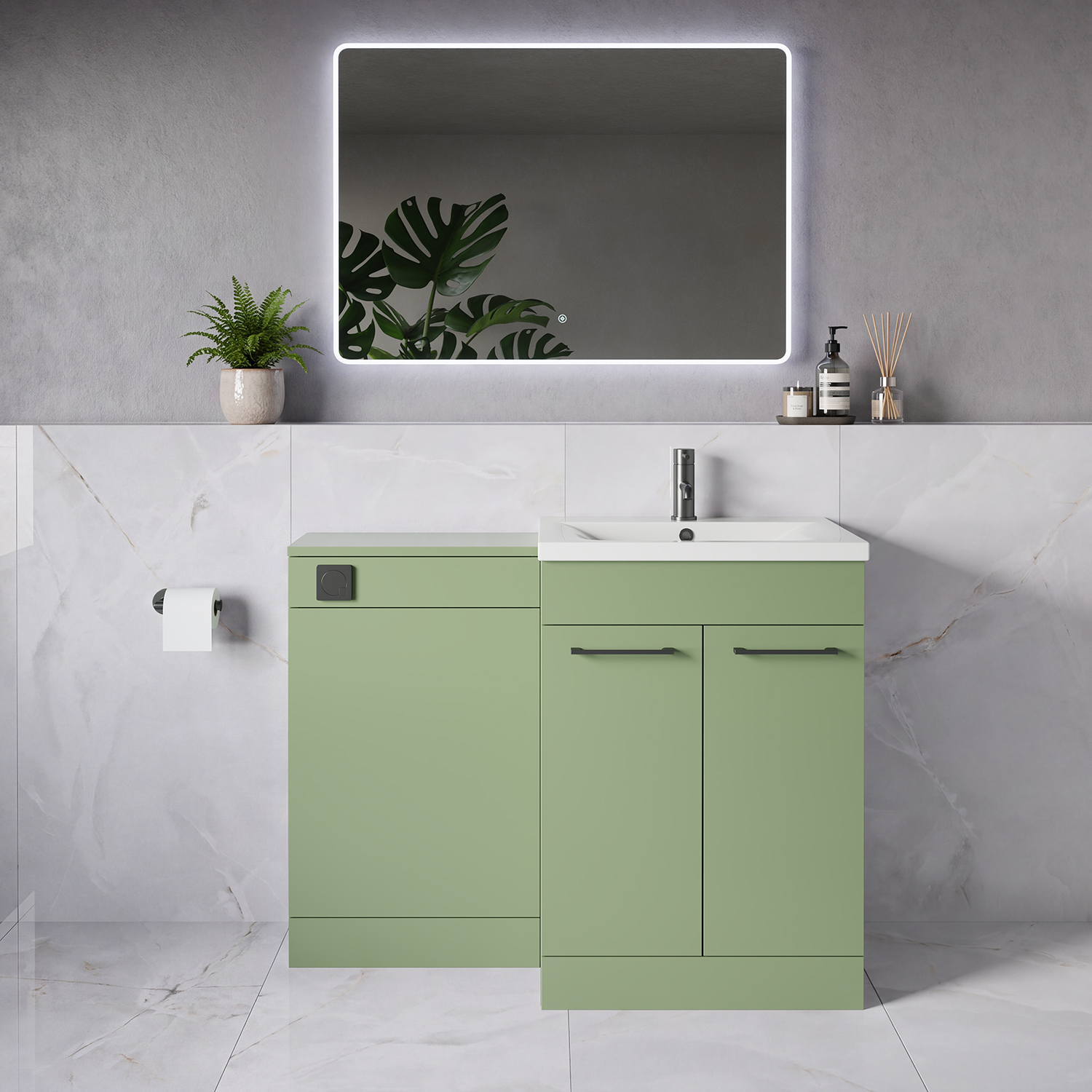 Napoli 460 2 Door Vanity Unit Toilet Suite with Glide Basin