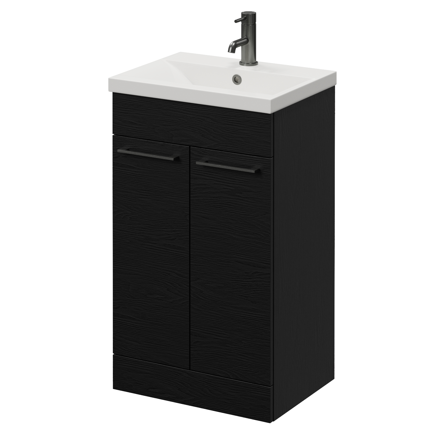 Napoli Nero Oak 390 2 Door Vanity Unit With Glide Basin | | Mdf | 500Mm