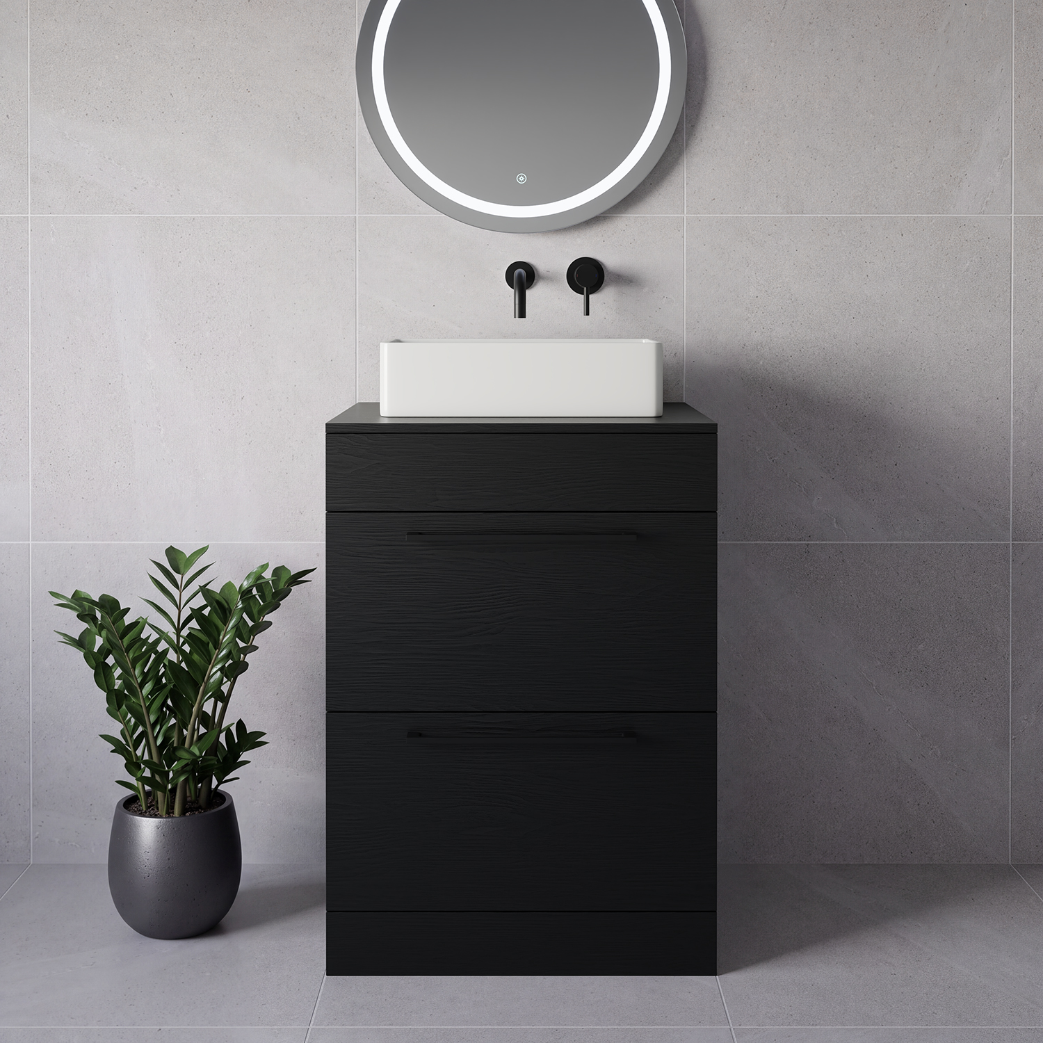 Napoli 460 2 Drawer Vanity Unit for Countertop Basins