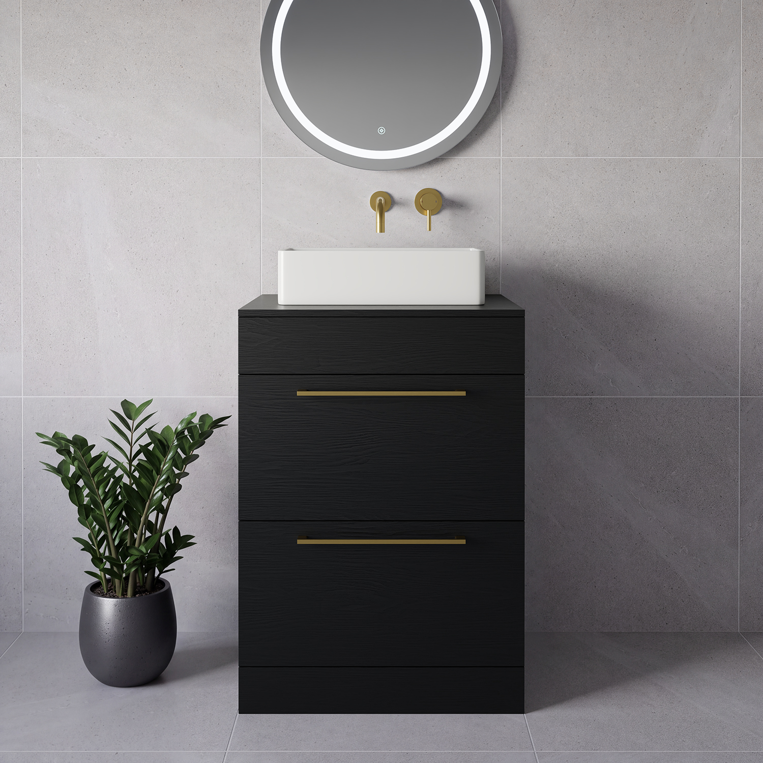 Napoli 460 2 Drawer Vanity Unit for Countertop Basins