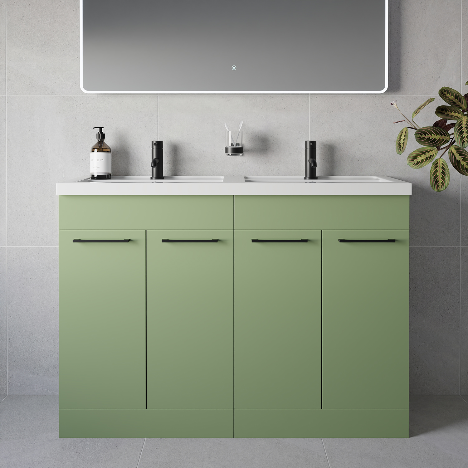 Napoli 390 4 Door Vanity Unit with Double Lucia Basins