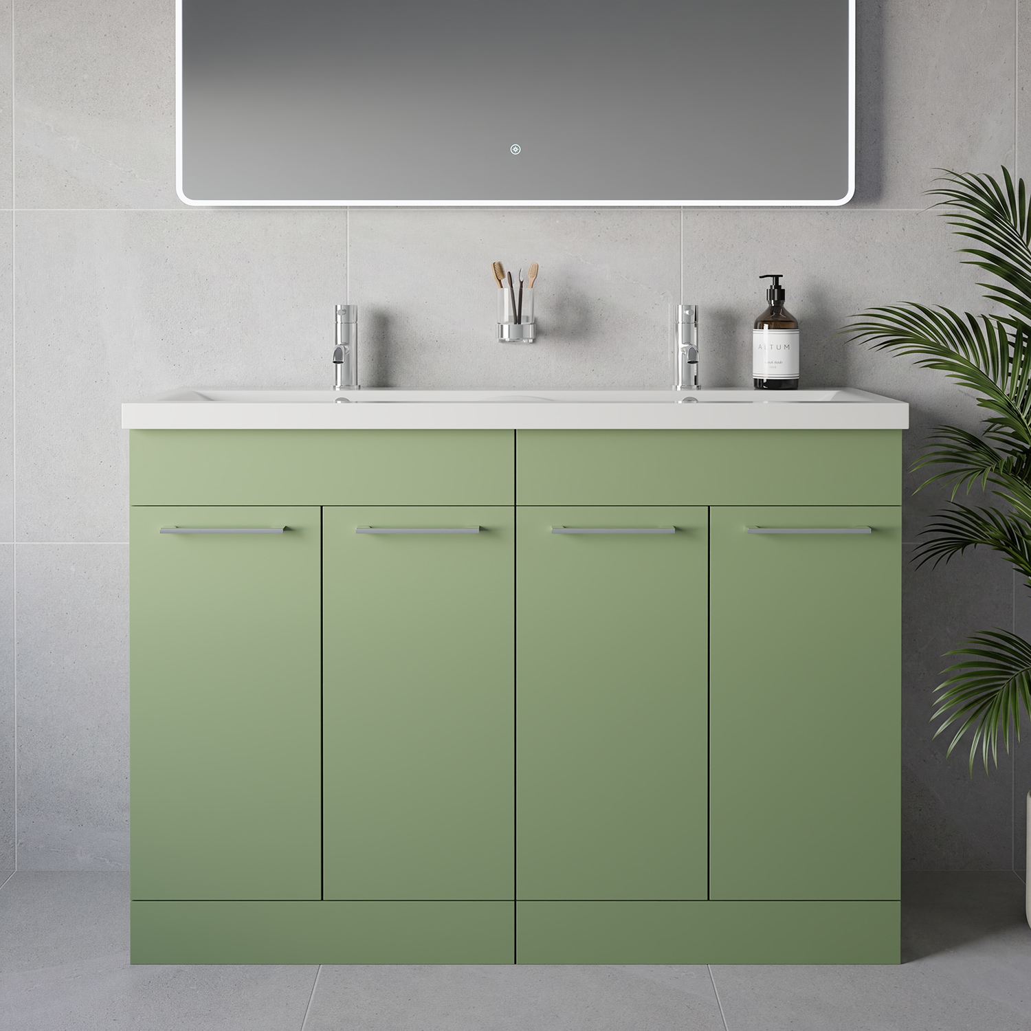 Napoli 390 4 Door Vanity Unit with Double Glide Basins
