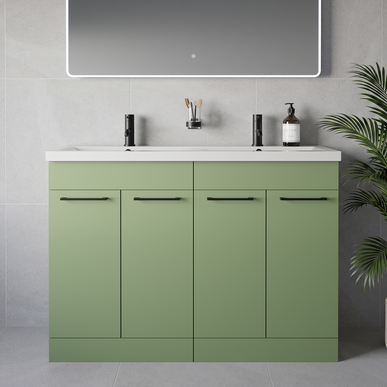 Napoli 390 4 Door Vanity Unit with Double Glide Basins