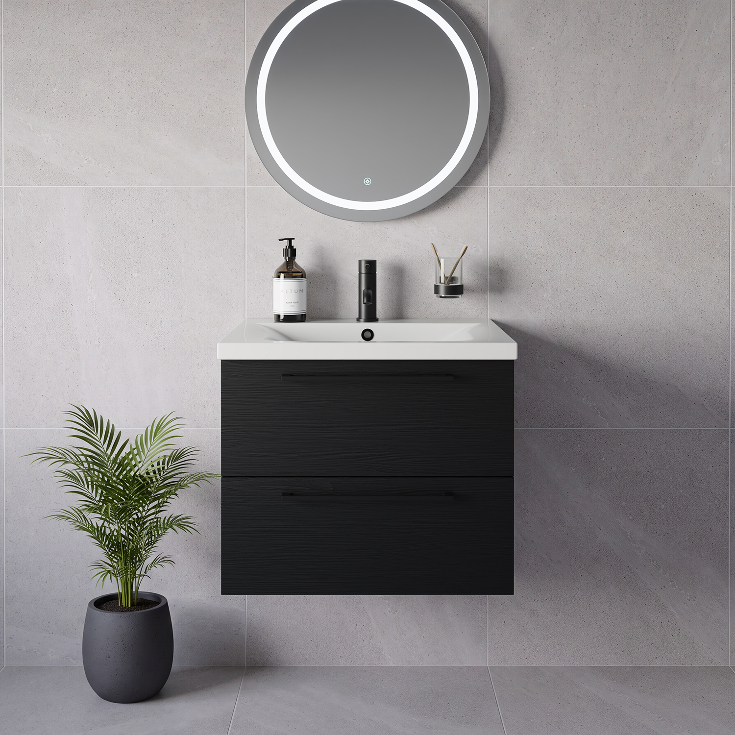 Napoli 460 Wall Mounted 2 Drawer Vanity Unit with Glide Basin