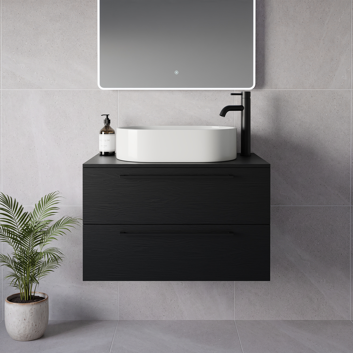 Napoli 460 Wall Mounted 2 Drawer Vanity Unit for Countertop Basins