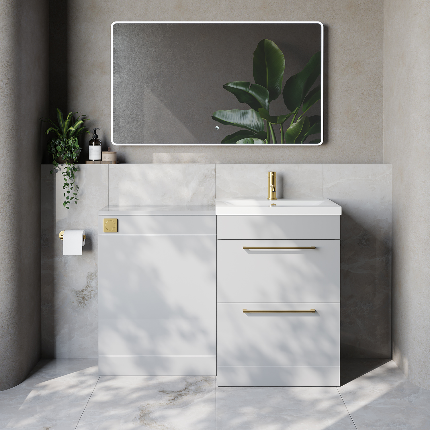 Napoli 390 Cento 2 Drawer Vanity Unit Toilet Suite with Glide Basin