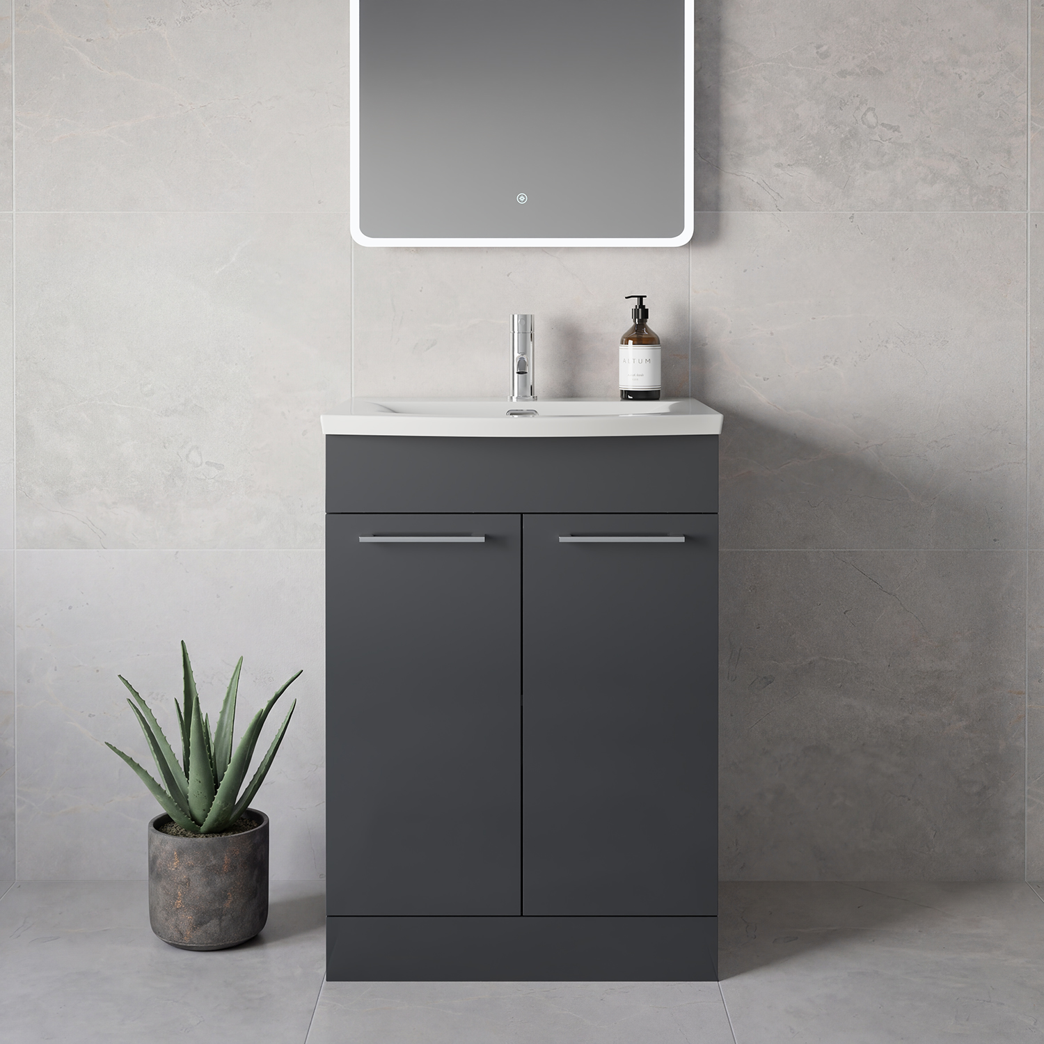 Napoli 390 2 Door Vanity Unit with Arc Basin
