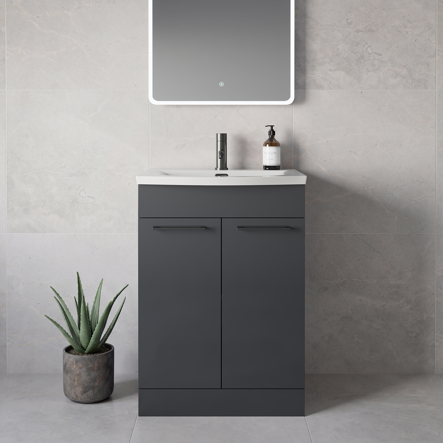 Napoli 390 2 Door Vanity Unit with Arc Basin