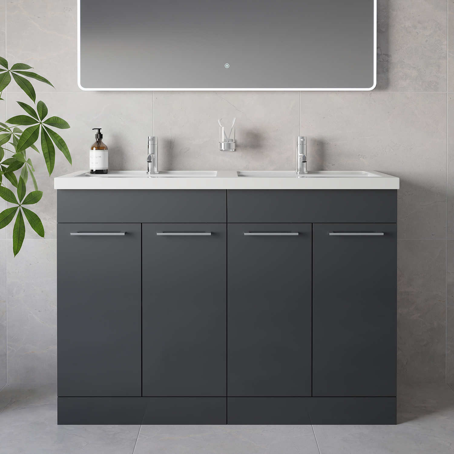 Napoli 390 4 Door Vanity Unit with Double Lucia Basins