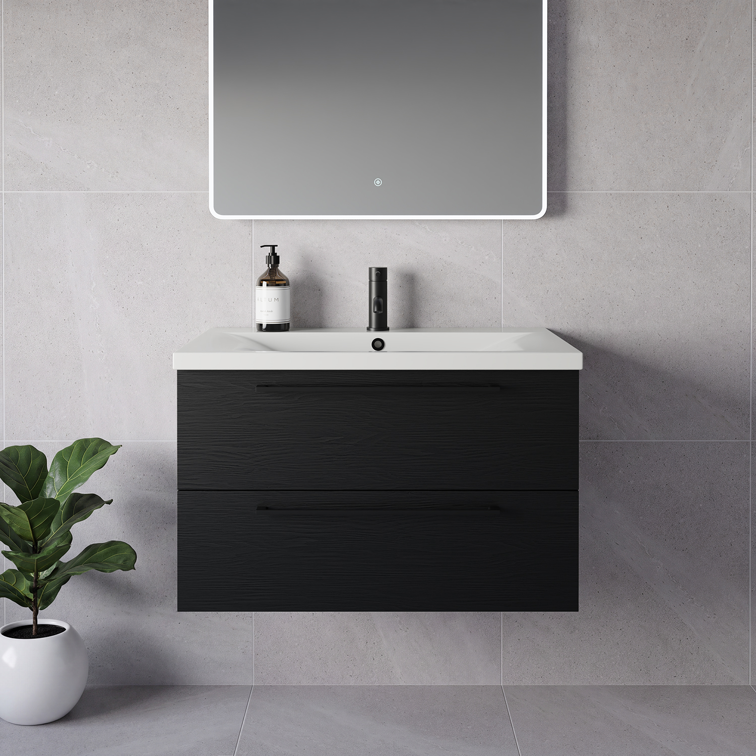 Napoli 460 Wall Mounted 2 Drawer Vanity Unit with Glide Basin