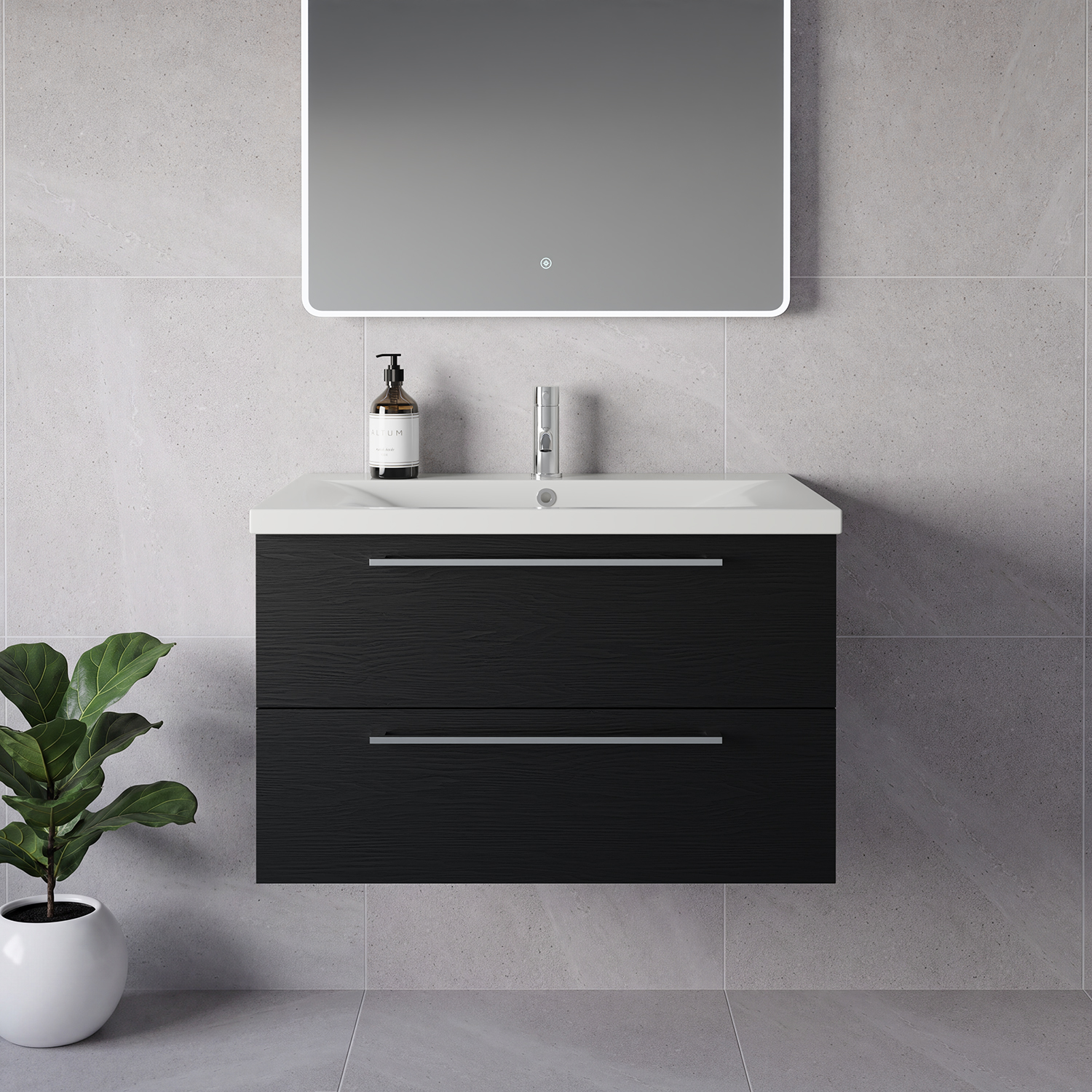 Napoli 460 Wall Mounted 2 Drawer Vanity Unit with Glide Basin