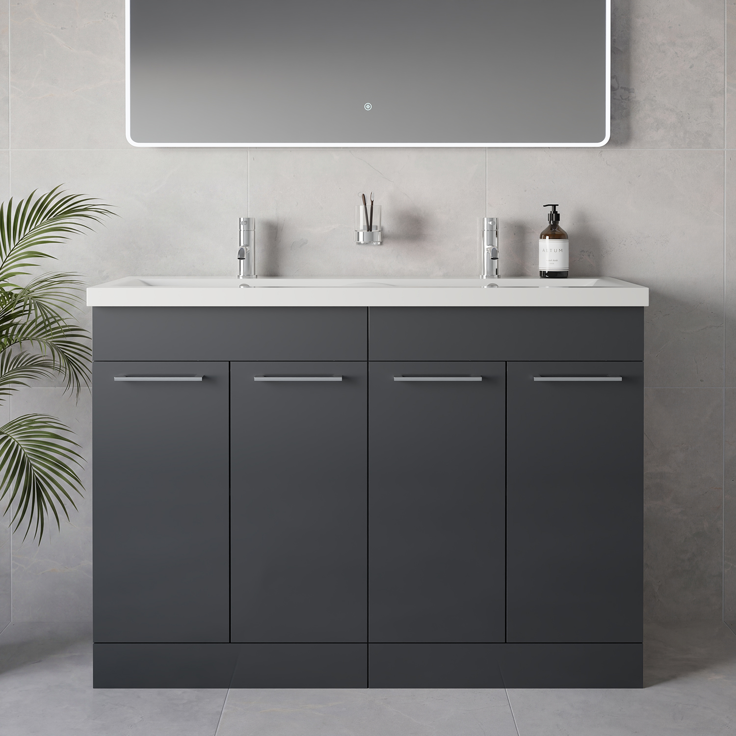 Napoli 390 4 Door Vanity Unit with Double Glide Basins