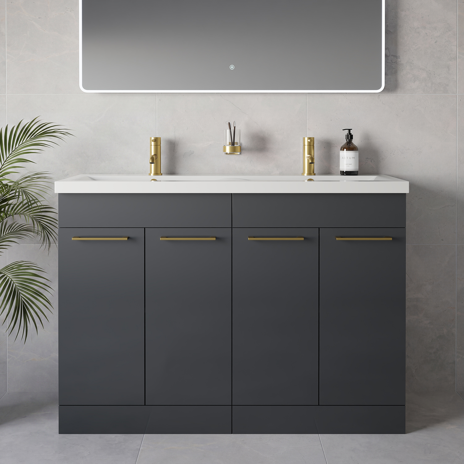 Napoli 390 4 Door Vanity Unit with Double Glide Basins
