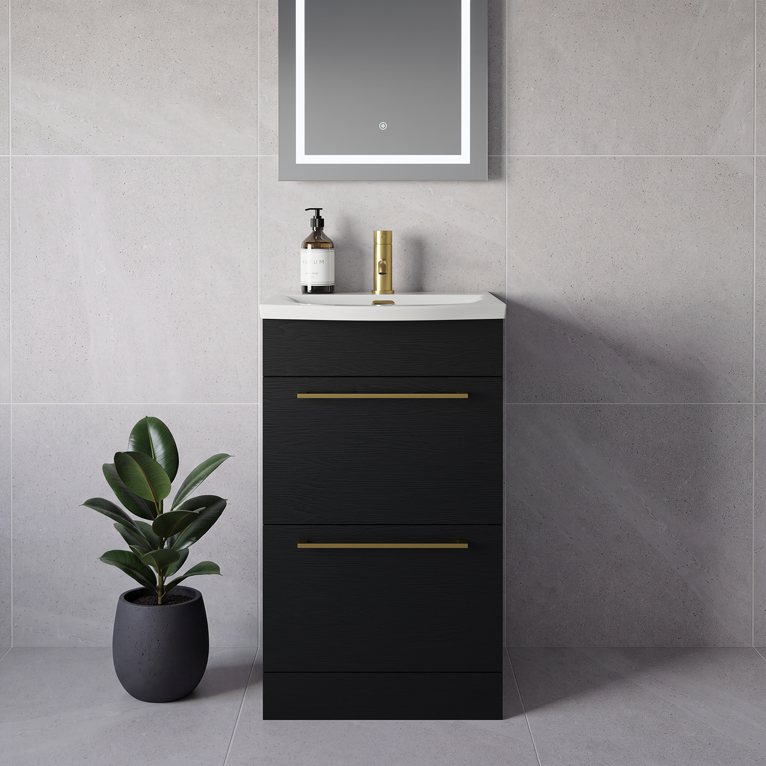Napoli 390 2 Drawer Vanity Unit with Arc Basin