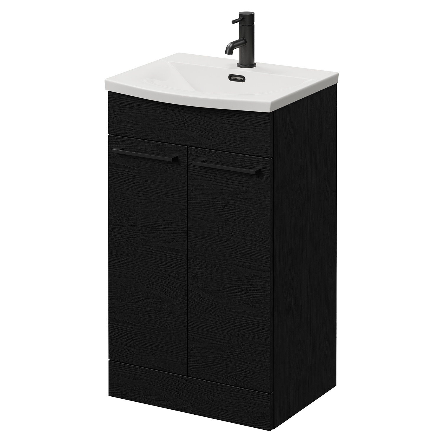 Napoli Nero Oak 390 2 Door Vanity Unit With Arc Basin | | Mdf | 500Mm