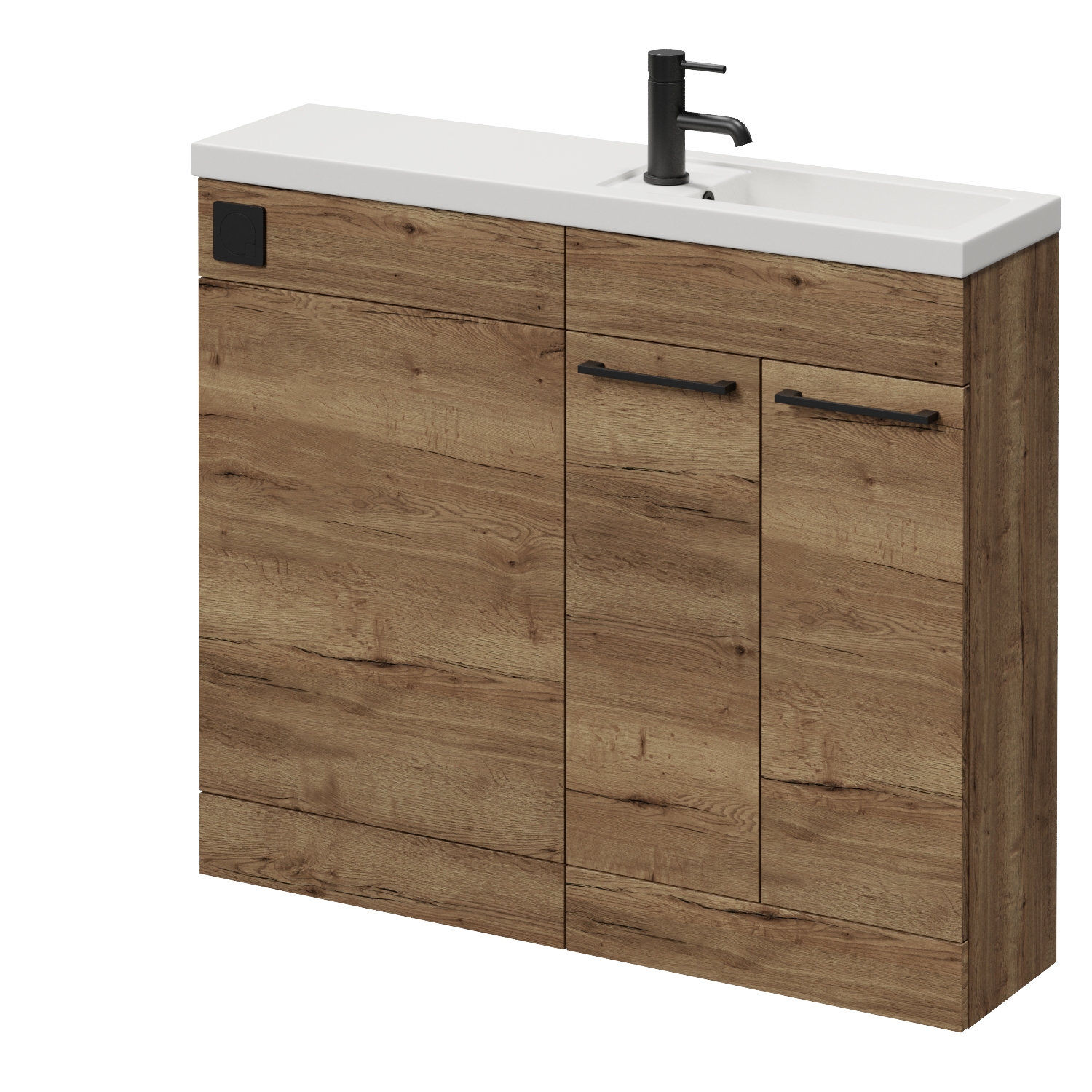 Napoli Tobacco Oak 250 2 Door Vanity Unit Toilet Suite With Square Silvo Basin | | Mdf | 1000Mm