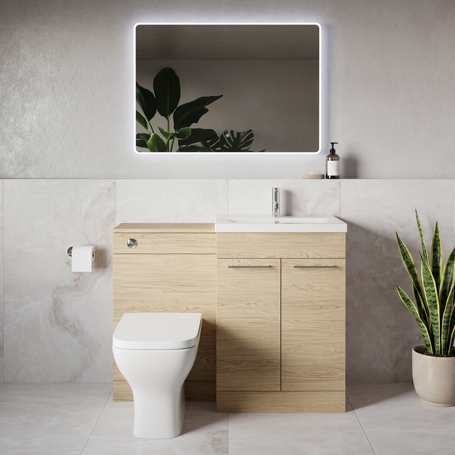 Napoli 390 2 Door Vanity Unit Toilet Suite with Glide Basin
