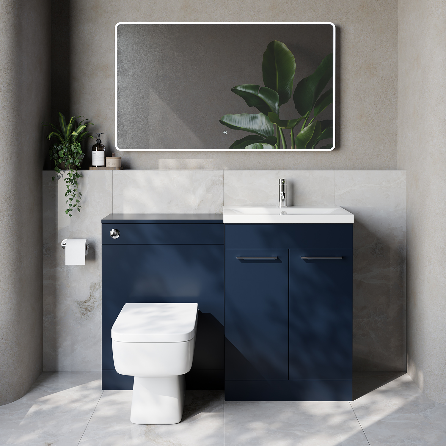 Napoli 390 Cento 2 Door Vanity Unit Toilet Suite with Glide Basin