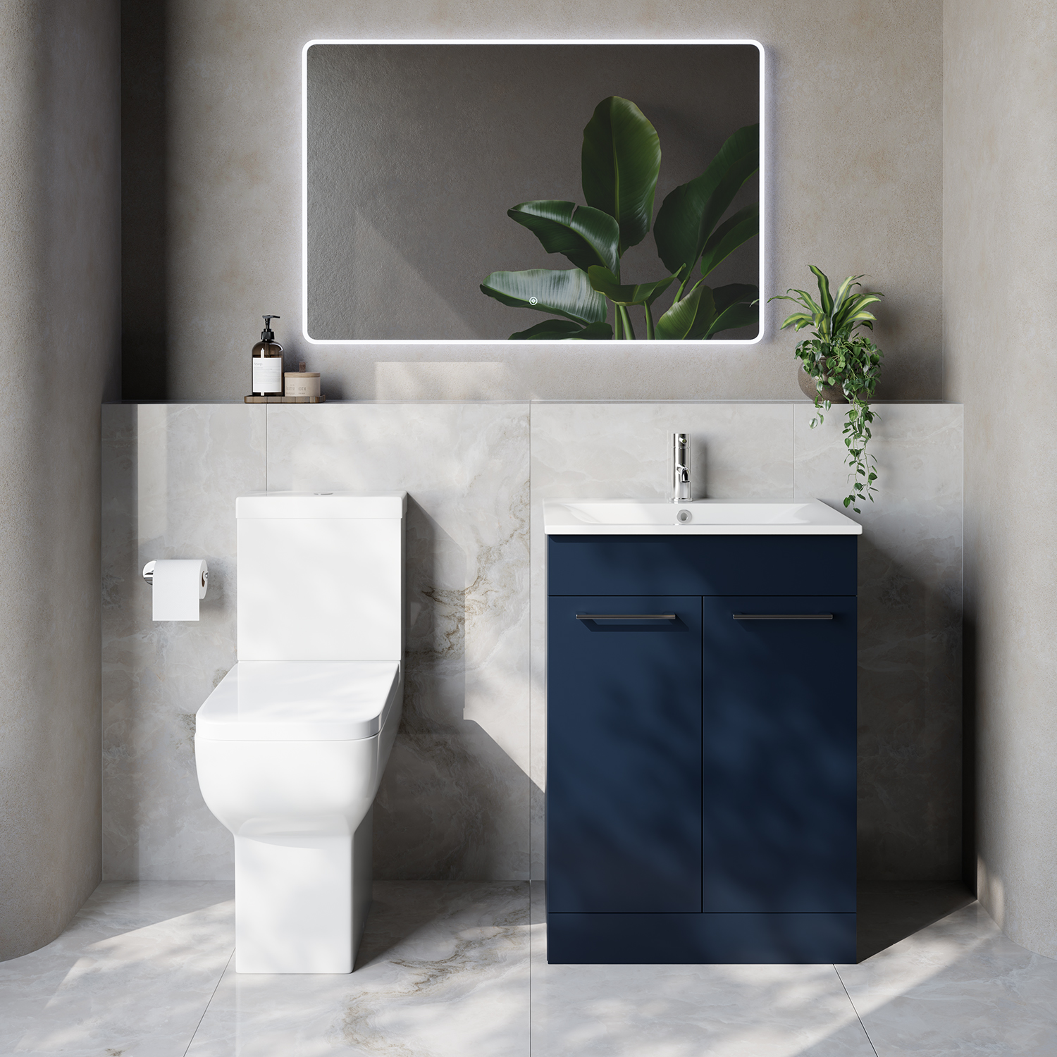 Napoli 460 2 Door Vanity Unit and Tacoma Comfort Height Toilet Suite with Angel Basin