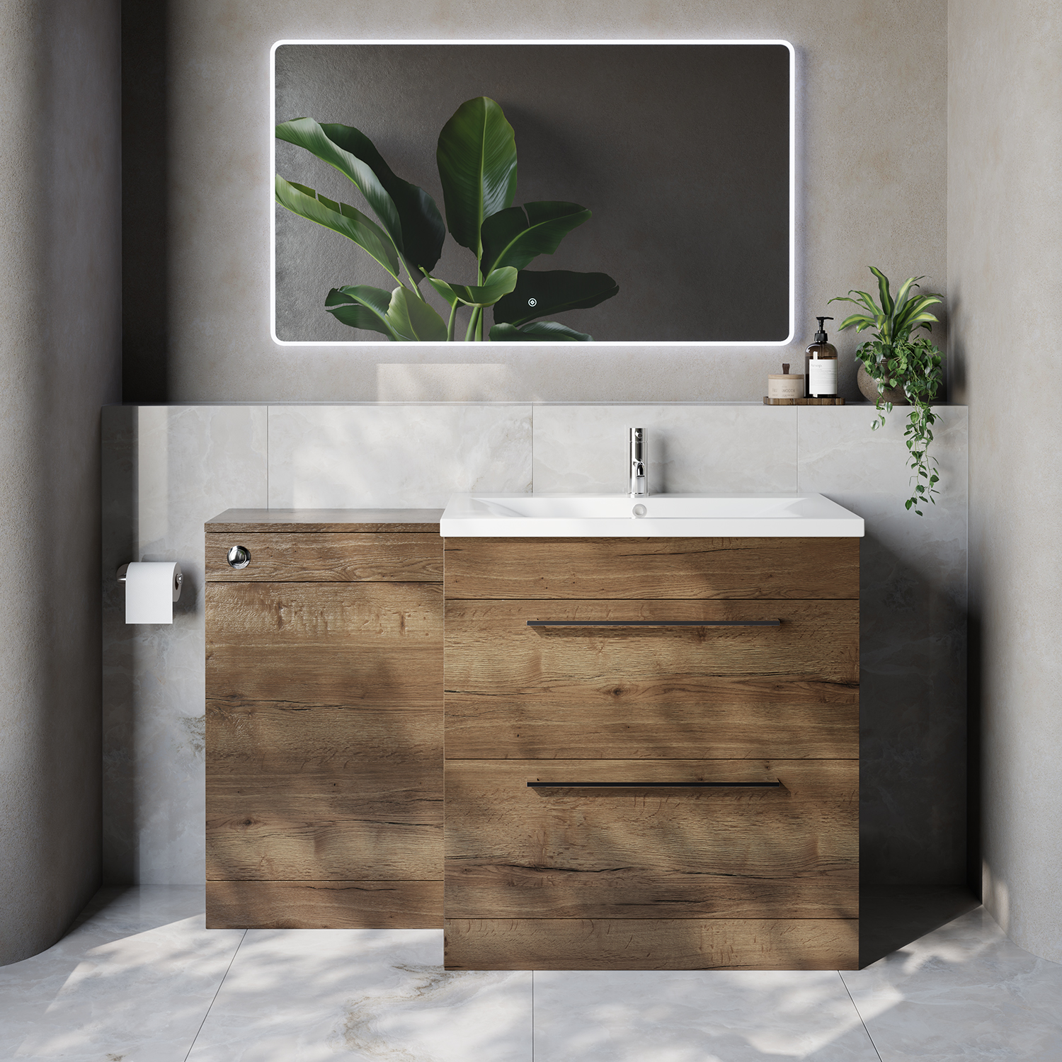 Napoli 460 2 Drawer Vanity Unit Toilet Suite with Glide Basin
