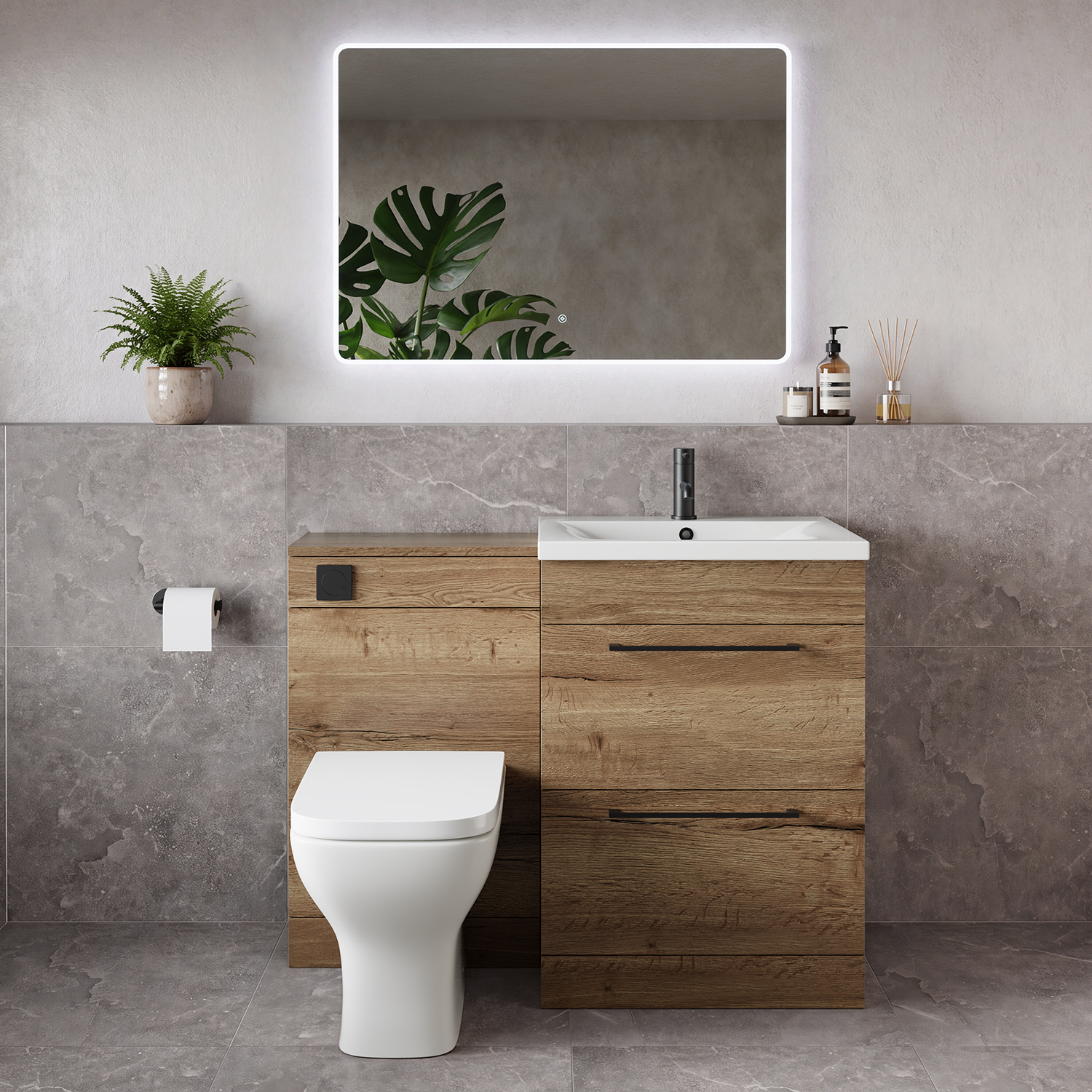 Napoli 460 2 Drawer Vanity Unit Toilet Suite with Glide Basin