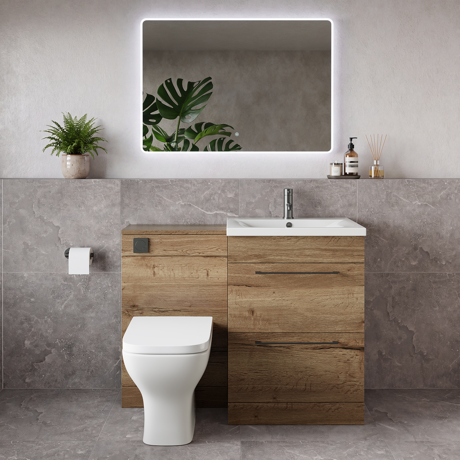 Napoli 460 2 Drawer Vanity Unit Toilet Suite with Glide Basin
