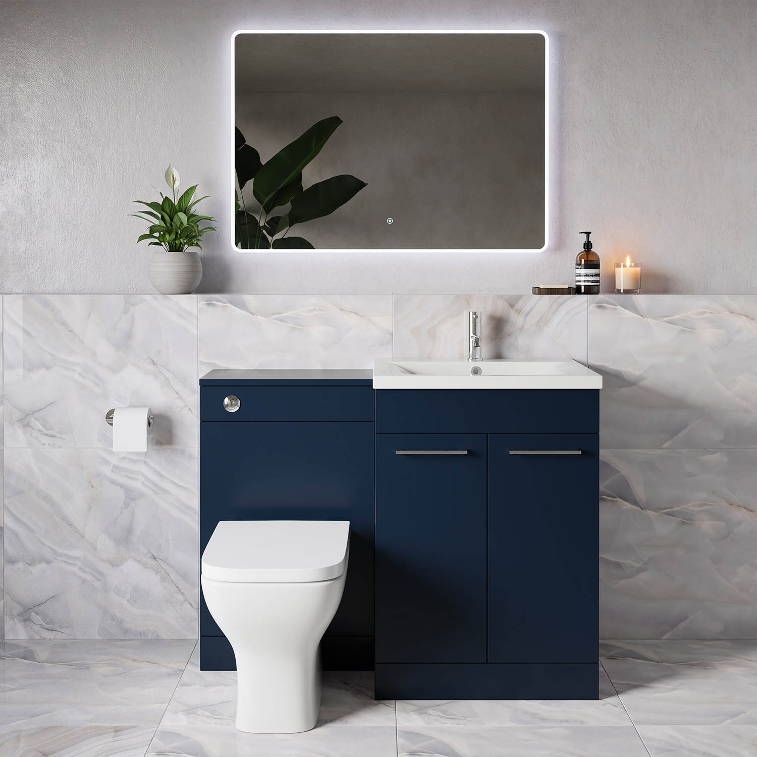 Napoli 460 2 Door Vanity Unit Toilet Suite with Glide Basin