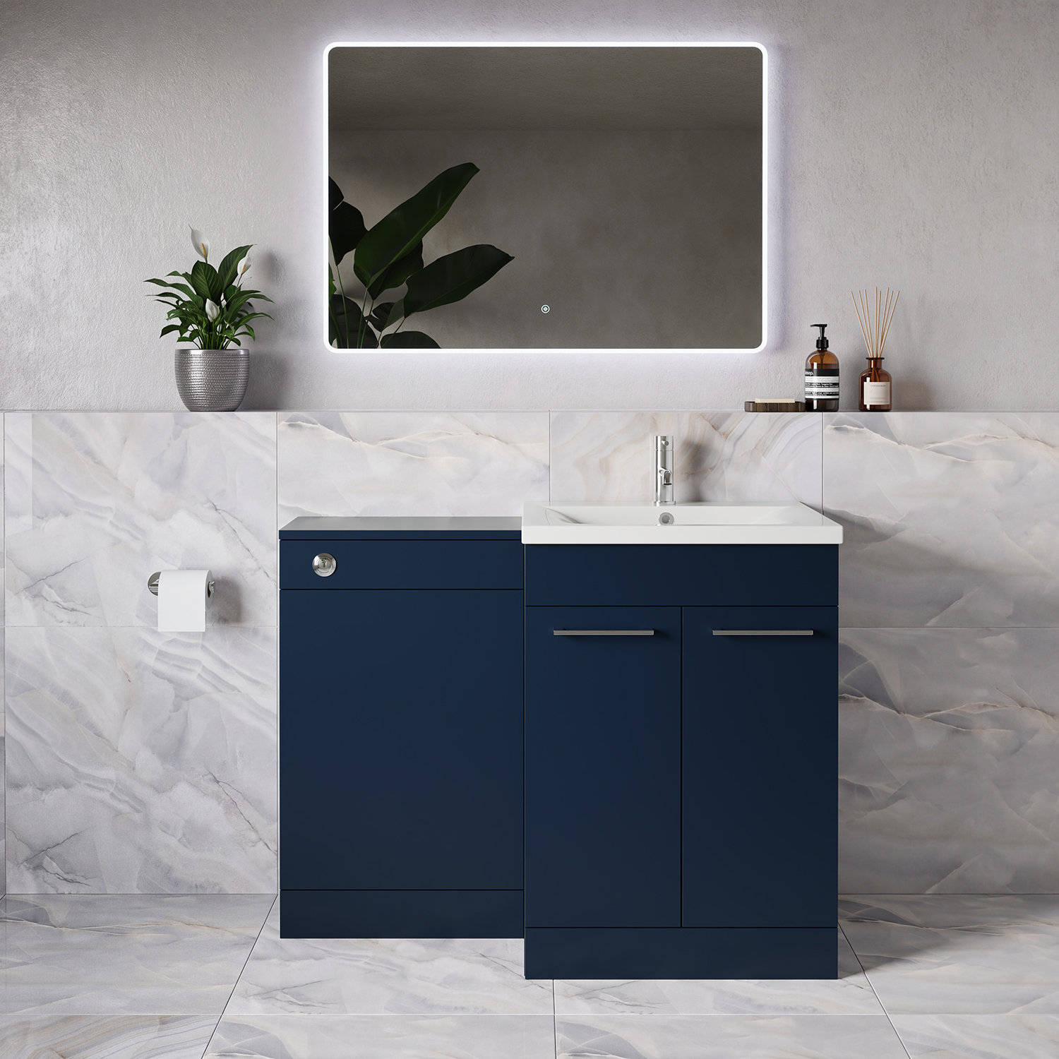 Napoli 460 2 Door Vanity Unit Toilet Suite with Glide Basin