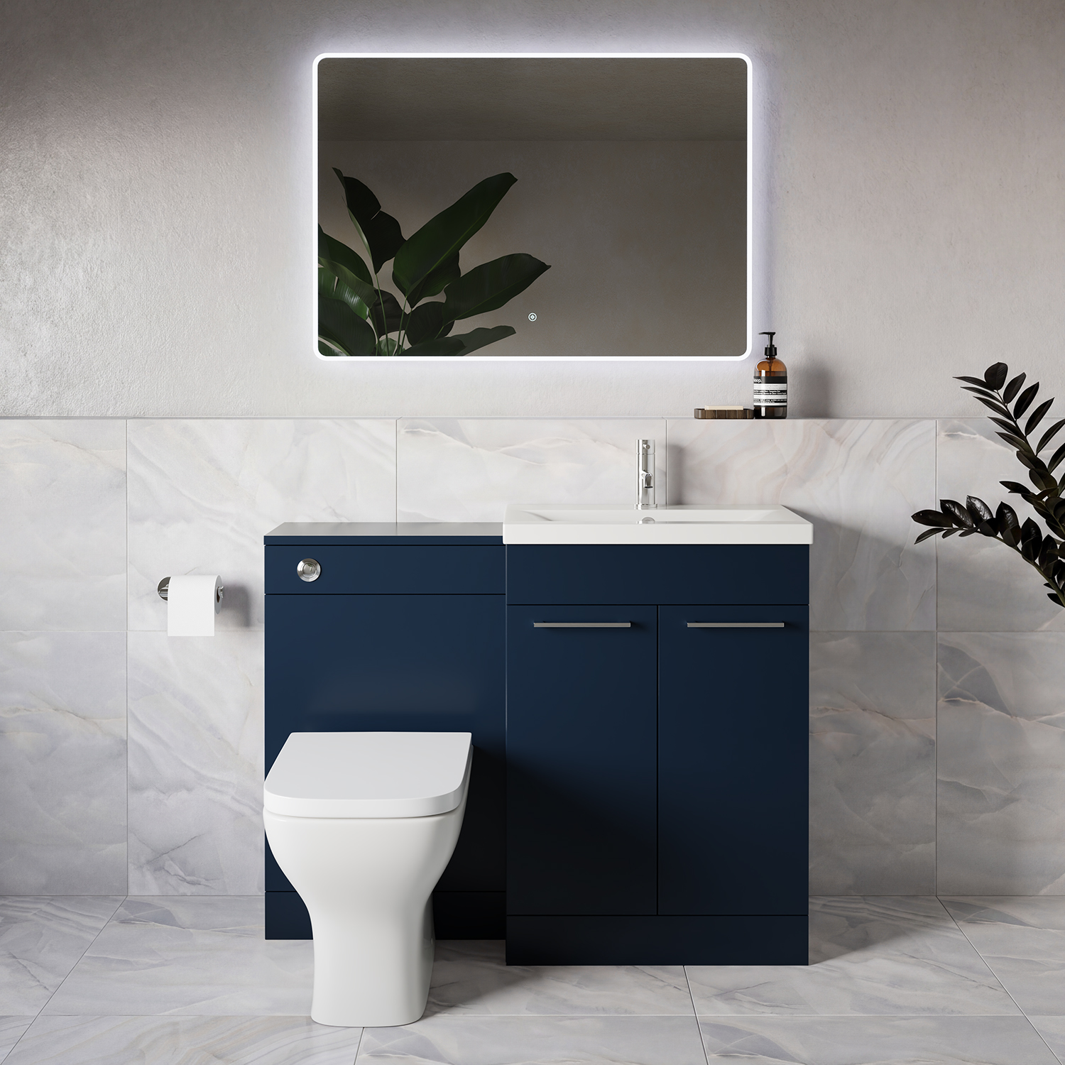 Napoli 390 2 Door Vanity Unit Toilet Suite with Glide Basin