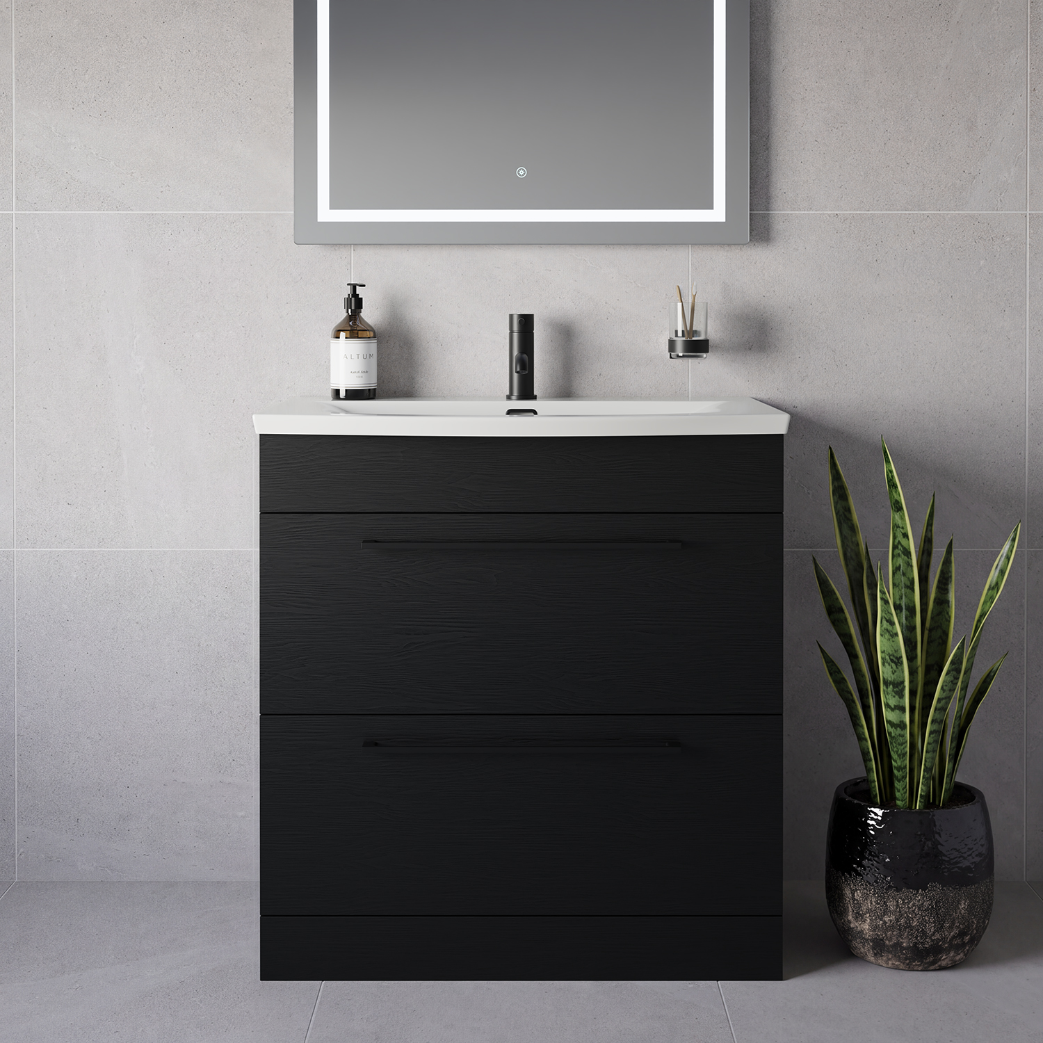 Napoli 390 2 Drawer Vanity Unit with Arc Basin