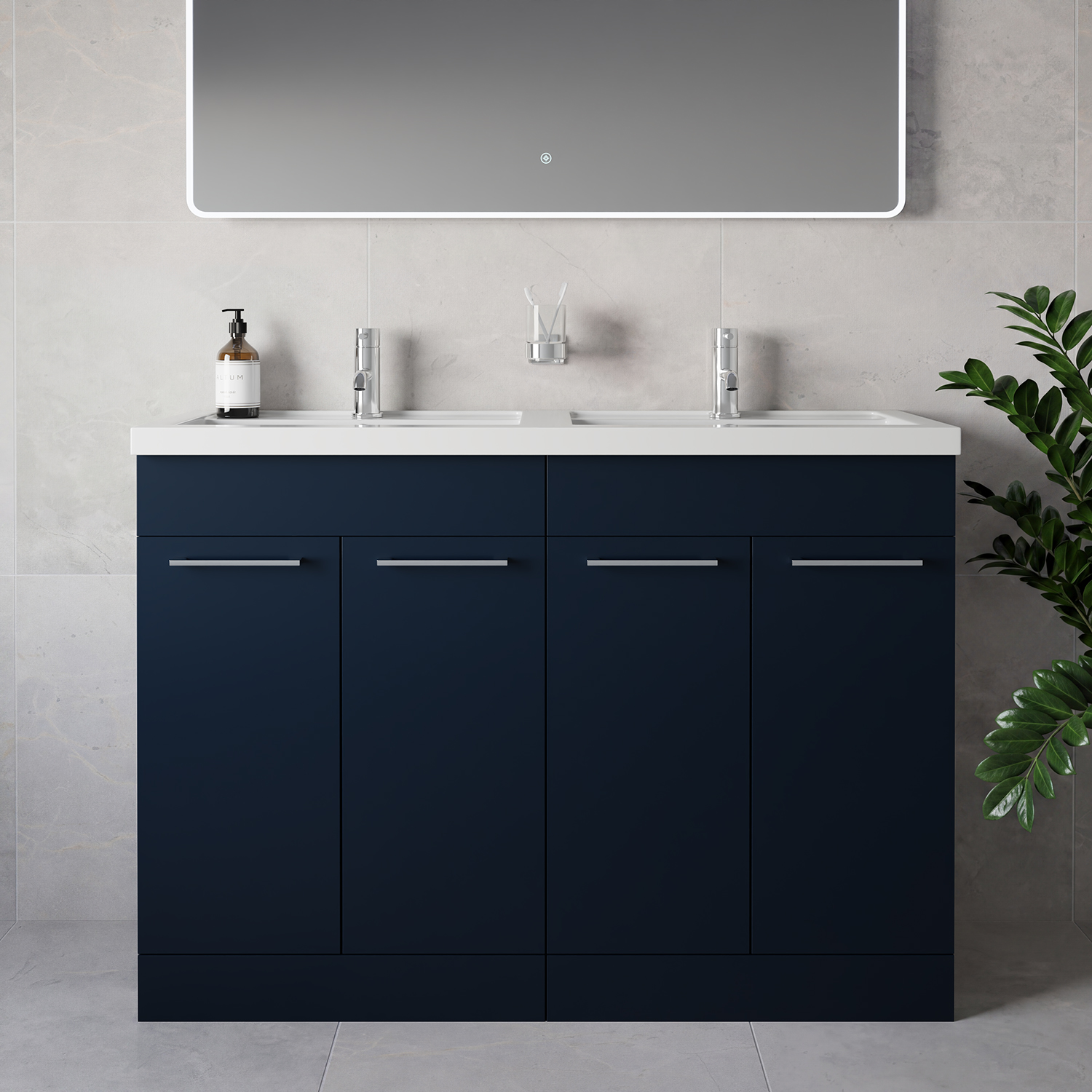 Napoli 390 4 Door Vanity Unit with Double Lucia Basins