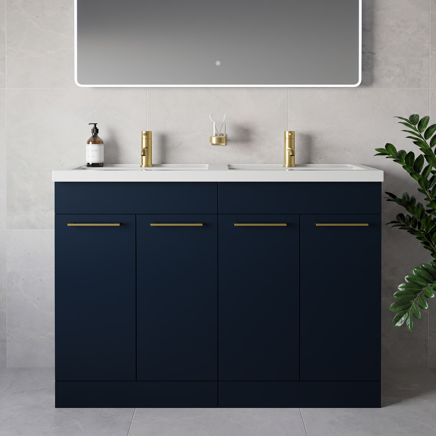 Napoli 390 4 Door Vanity Unit with Double Lucia Basins