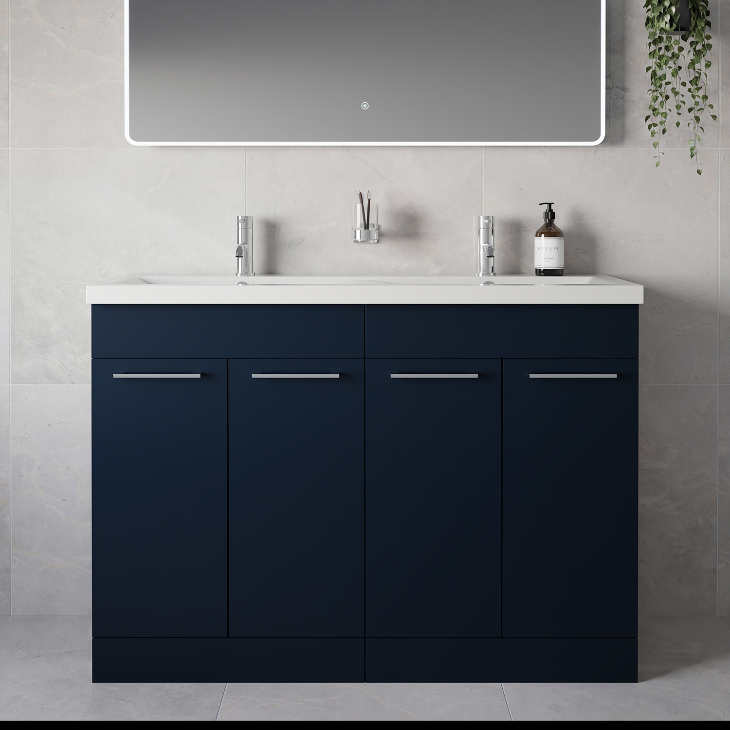 Napoli 390 4 Door Vanity Unit with Double Glide Basins