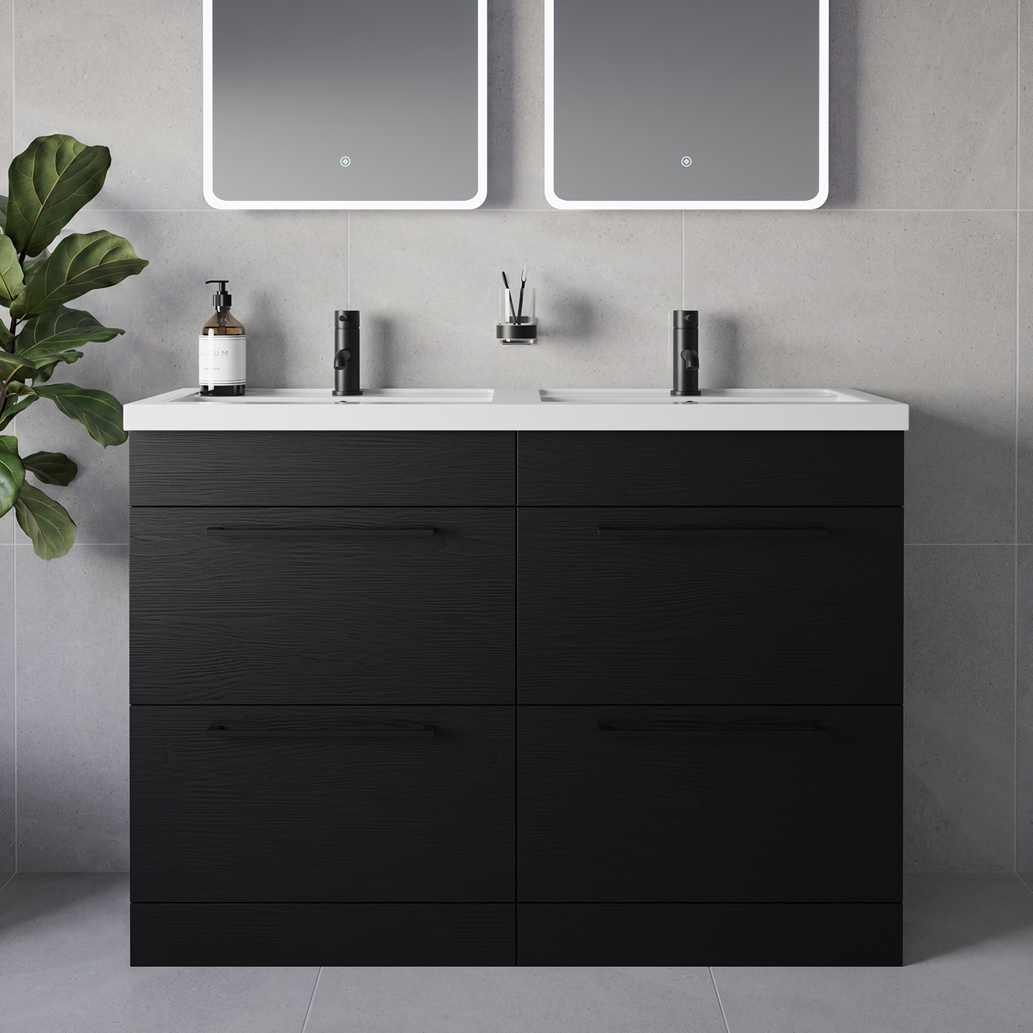 Napoli 390 4 Drawer Vanity Unit with Double Lucia Basins
