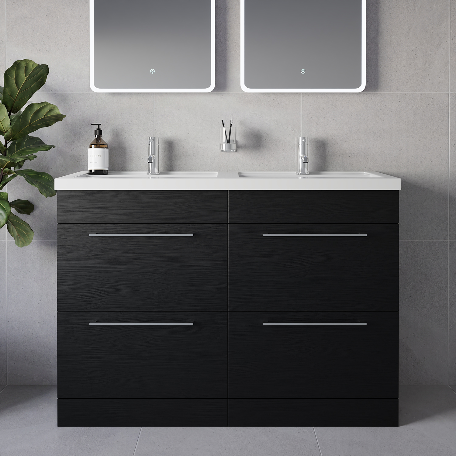 Napoli 390 4 Drawer Vanity Unit with Double Lucia Basins