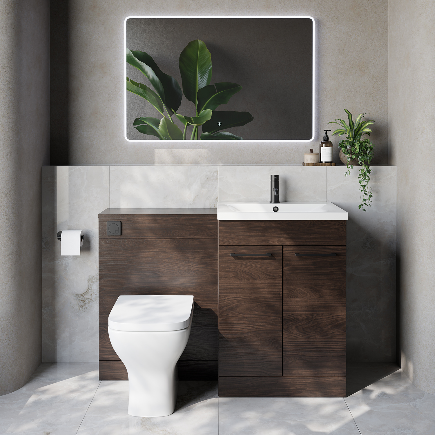 Napoli 460 Cento 2 Door Vanity Unit Toilet Suite with Glide Basin