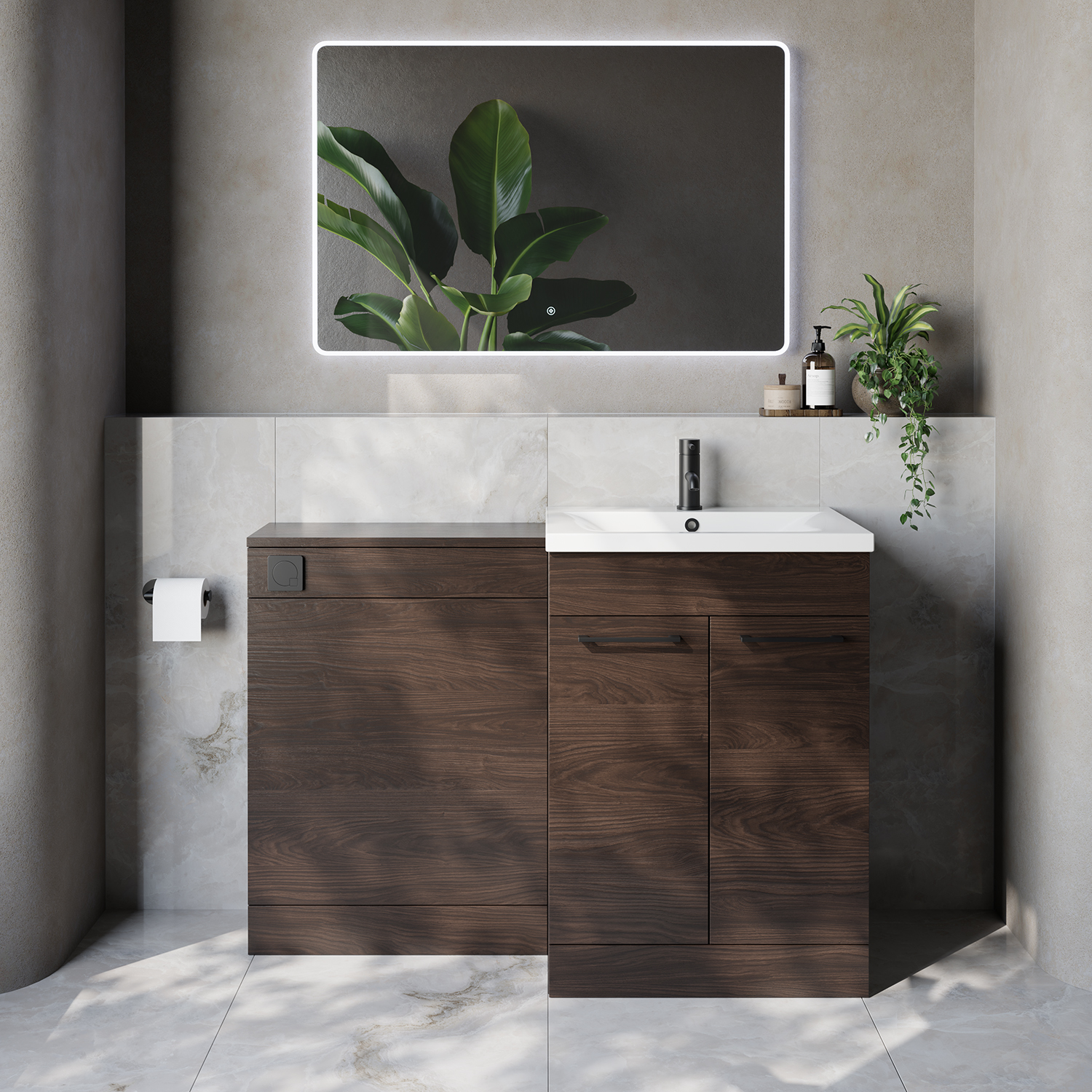 Napoli 460 Cento 2 Door Vanity Unit Toilet Suite with Glide Basin