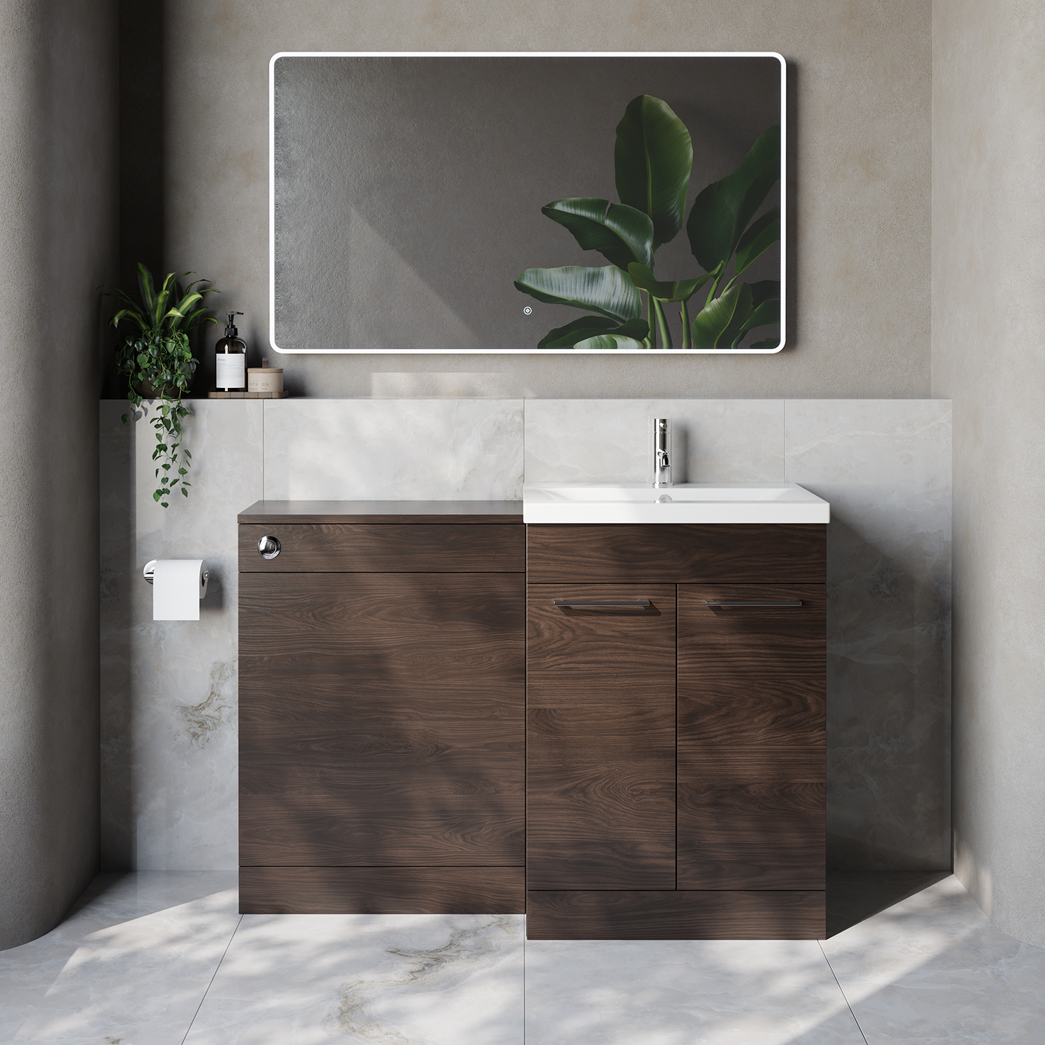 Napoli 390 Cento 2 Door Vanity Unit Toilet Suite with Glide Basin