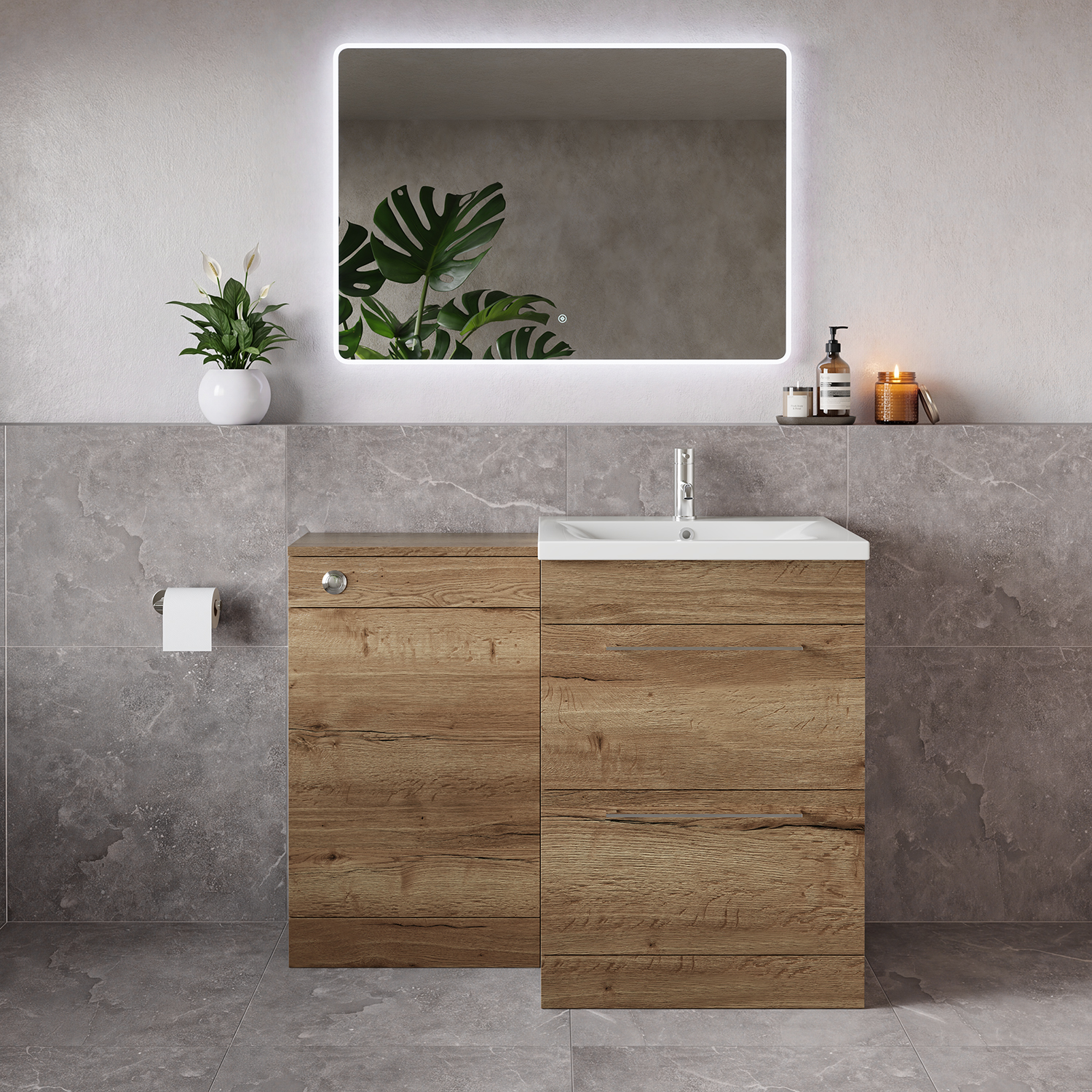 Napoli 460 2 Drawer Vanity Unit Toilet Suite with Glide Basin