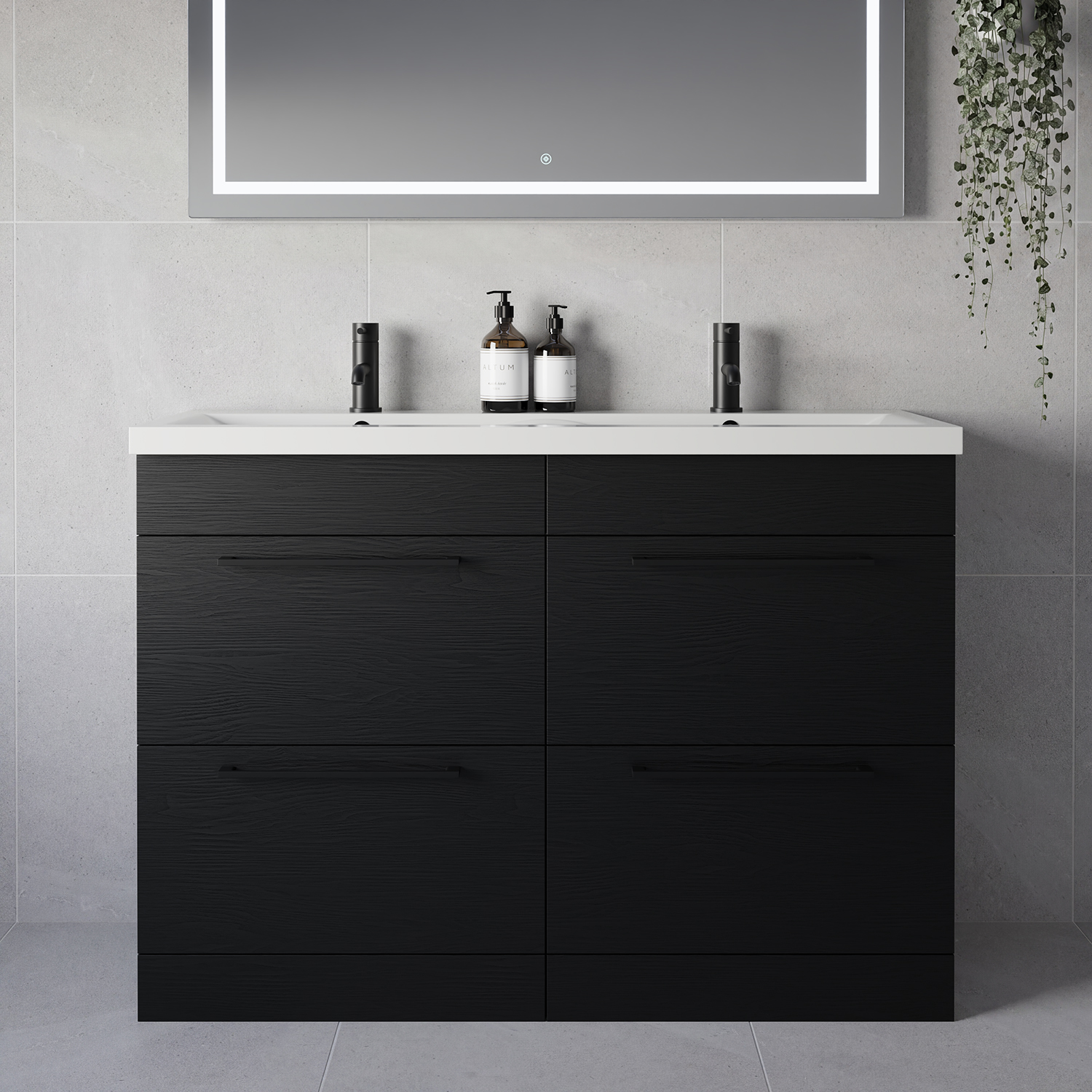 Napoli 390 4 Drawer Vanity Unit with Double Glide Basins