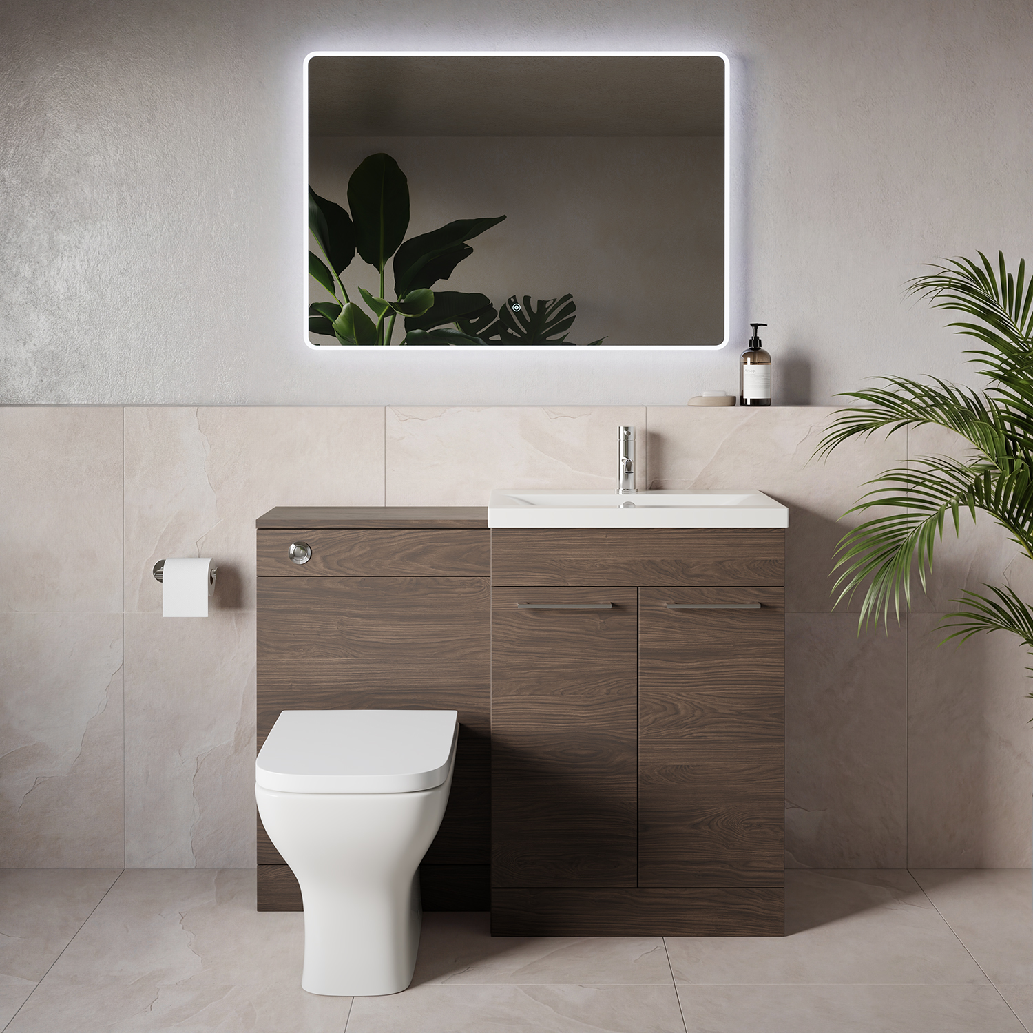Napoli 390 2 Door Vanity Unit Toilet Suite with Glide Basin