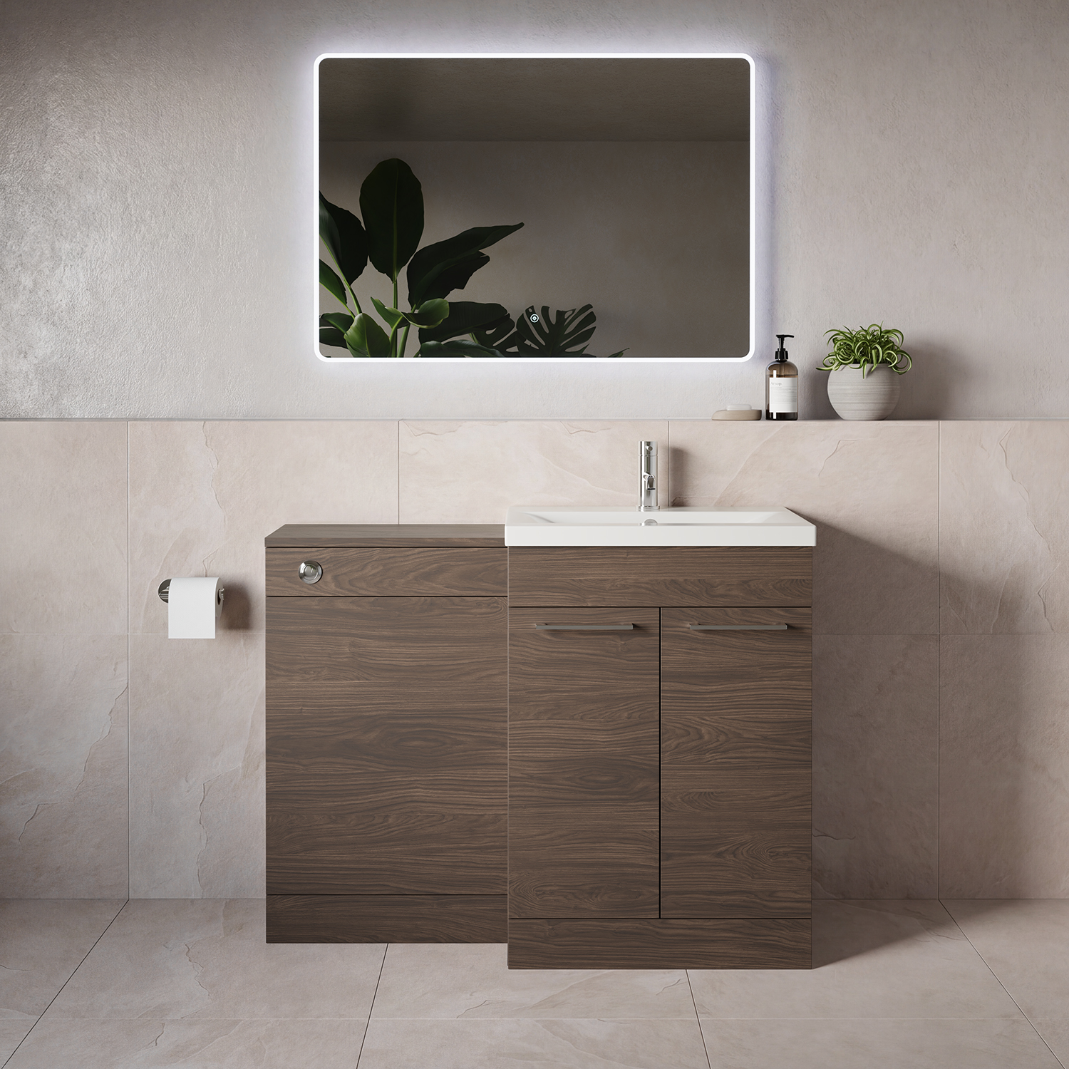 Napoli 390 2 Door Vanity Unit Toilet Suite with Glide Basin