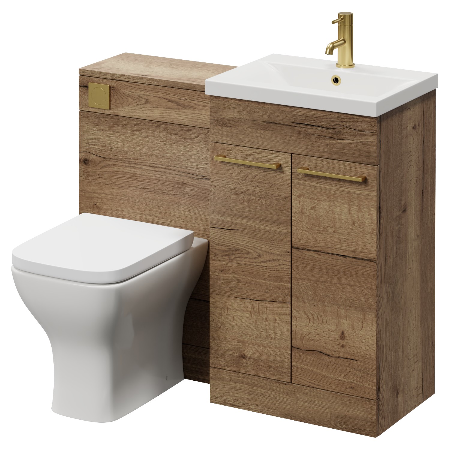 Napoli 390 2 Door Vanity Unit Toilet Suite with Glide Basin