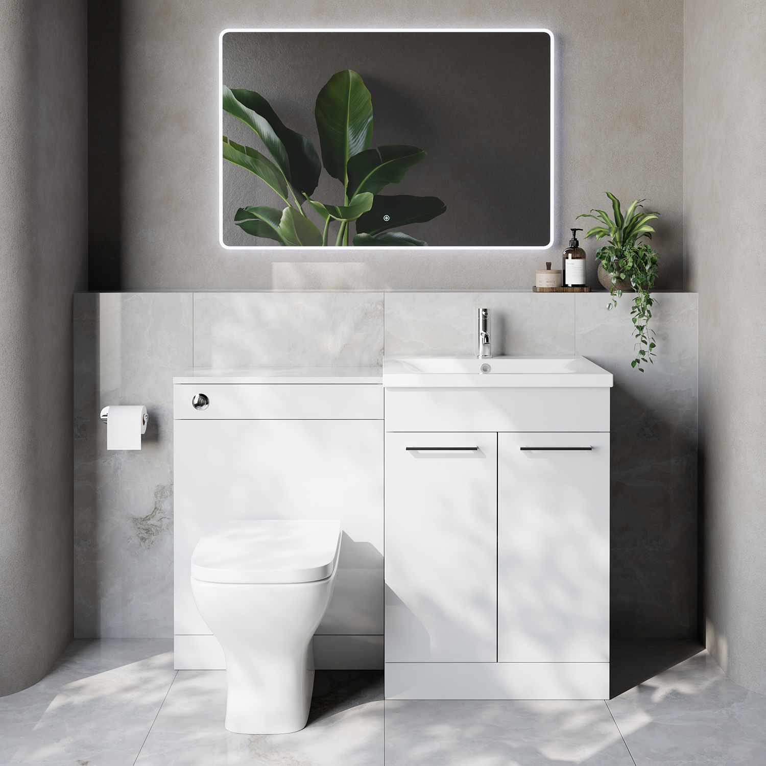 Napoli 460 Cento 2 Door Vanity Unit Toilet Suite with Glide Basin
