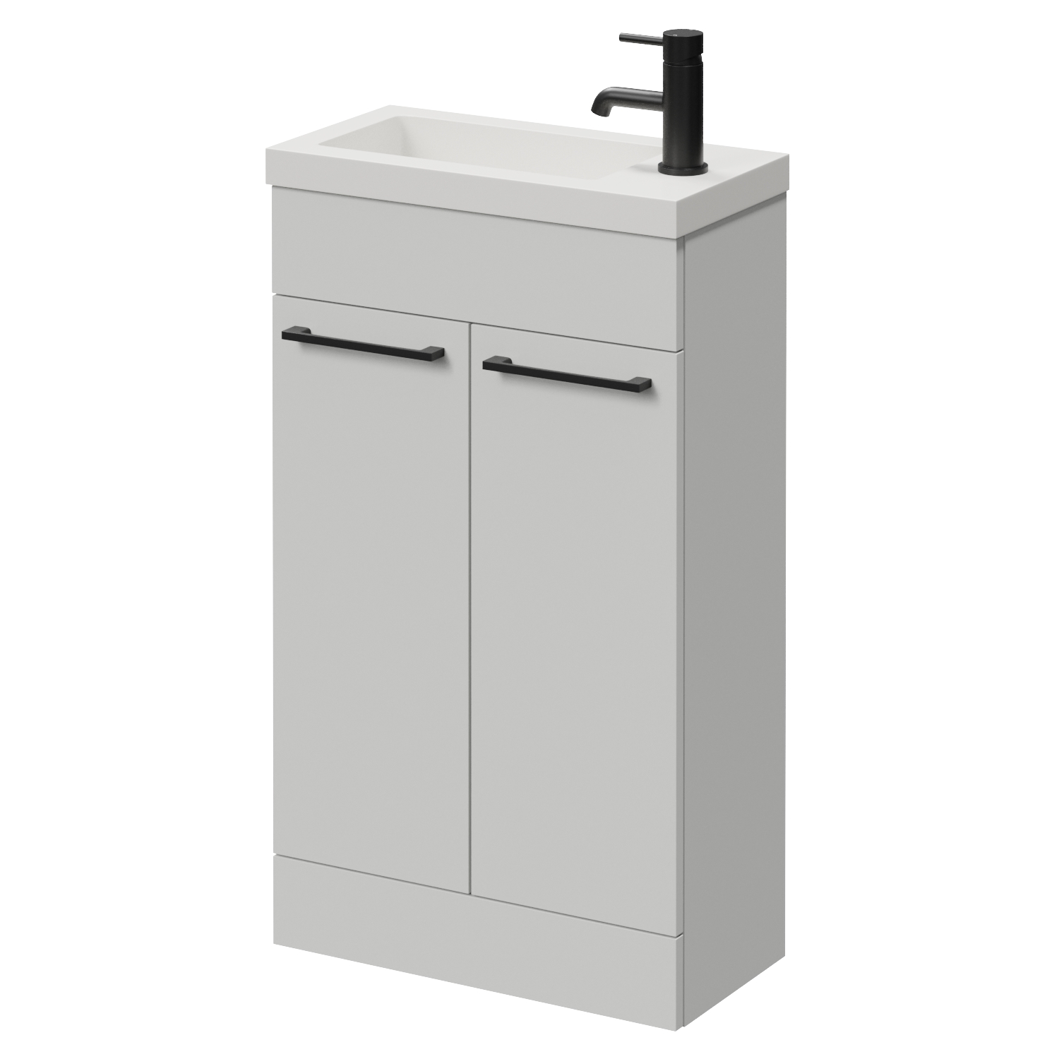 Napoli 250 2 Door Vanity Unit with Square Silvo Basin